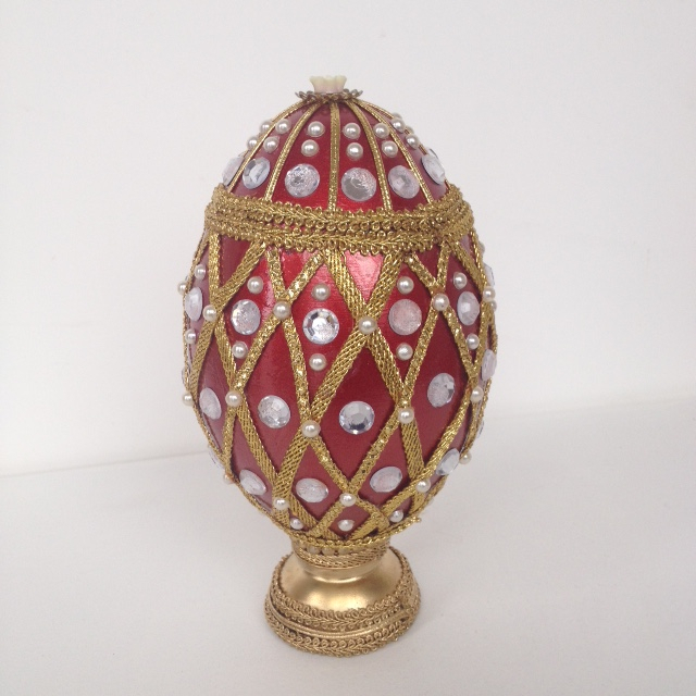 DECOR, Faberge Egg Red and Gold